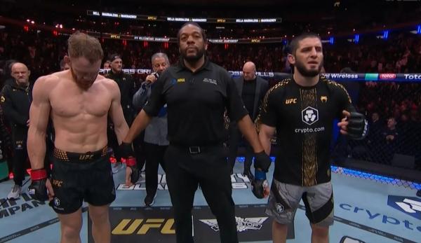 Хабиб отобрал пояса у Уайта, а Хасбик вышел в октагон с шопером – веселье после триумфа Махачева